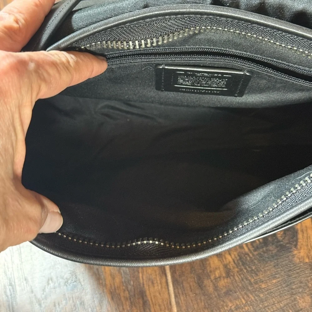 Coach Patricia Saddle Bag F88145 Black Leather Crossbody | Gunmetal Hardware - Picture 9 of 16